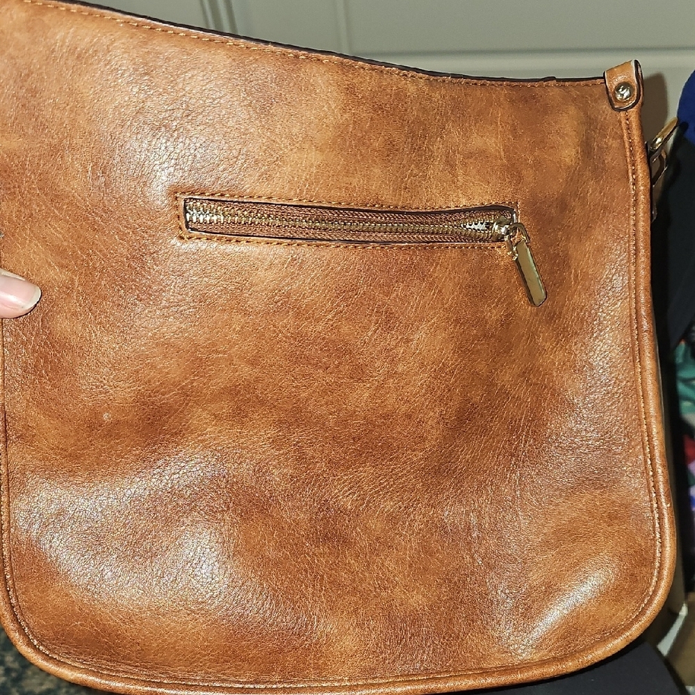 Chic Brown Crossbody Bag with Paisley Strap - Picture 6 of 7